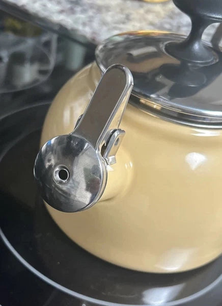 CHANTAL Whistling Tea Kettle Enamel Stainless Loop Handle Rare 1.6 Qt