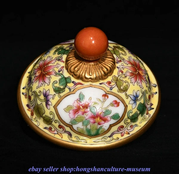 6.8 " Qianlong Marked China Colour Enamel Porcelain Dynasty People Story Teapot