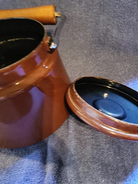 DANSK vintage Kobenstyle Brown Enamel Teapot