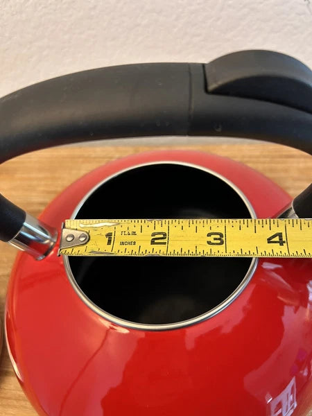 Cuisinart Porcelain Enamel on Steel Teakettle Aura 2 Quart Enamel- Red