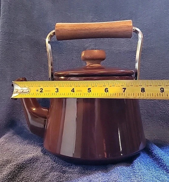 DANSK vintage Kobenstyle Brown Enamel Teapot