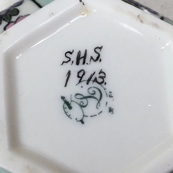 American Belleek Lenox Custom Tea Pot Sugar Bowl Cream Pitcher Signed 1913 S.H.S