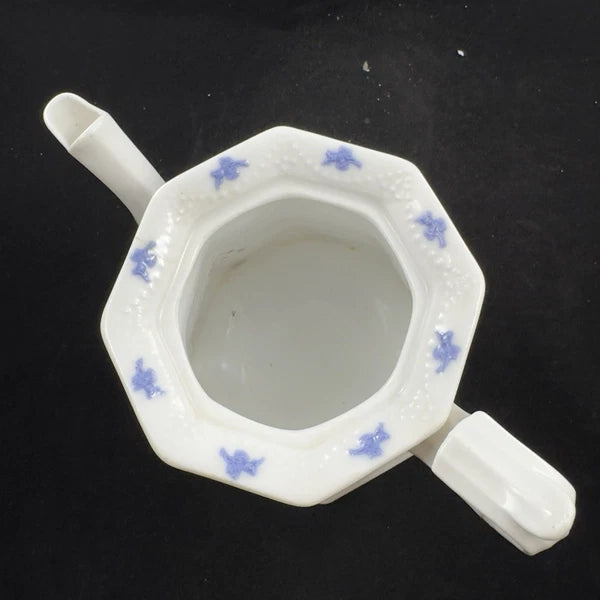 Antique Chelsea Ware Teapot with Lid Victorian Floral Enamel C1850s