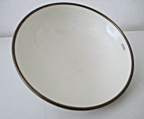 ENAMELWARE FLORAL WHITE TEAPOT KETTLE W/ LID PASTEL FLOWER 7" VINTAGE AZ56