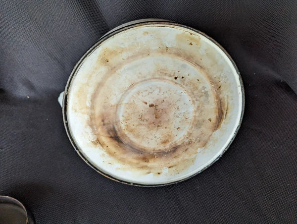 Antique Enamelware White Tea Pot Coffee Kettle Porcelain