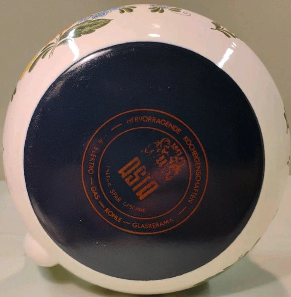 ASTA White Floral Enamelware Old Amsterdam 8.5” Dutch Oven & Teapot PRISTINE!!!