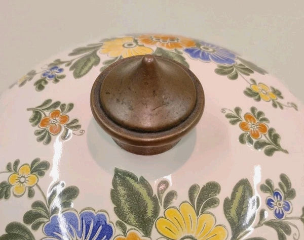 ASTA White Floral Enamelware Old Amsterdam 8.5” Dutch Oven & Teapot PRISTINE!!!