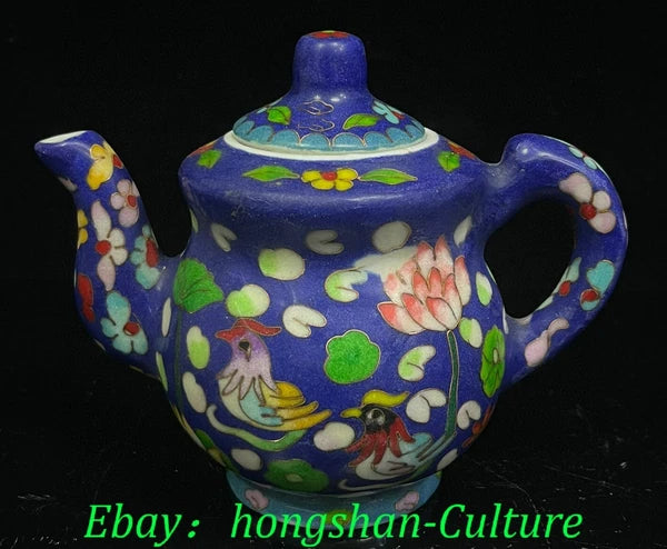 6.3'' Old Chenghua Enamel Colour Porcelain Chicken Animal Teapot Teakettle Set