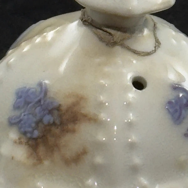 Antique Chelsea Ware Teapot with Lid Victorian Floral Enamel C1850s