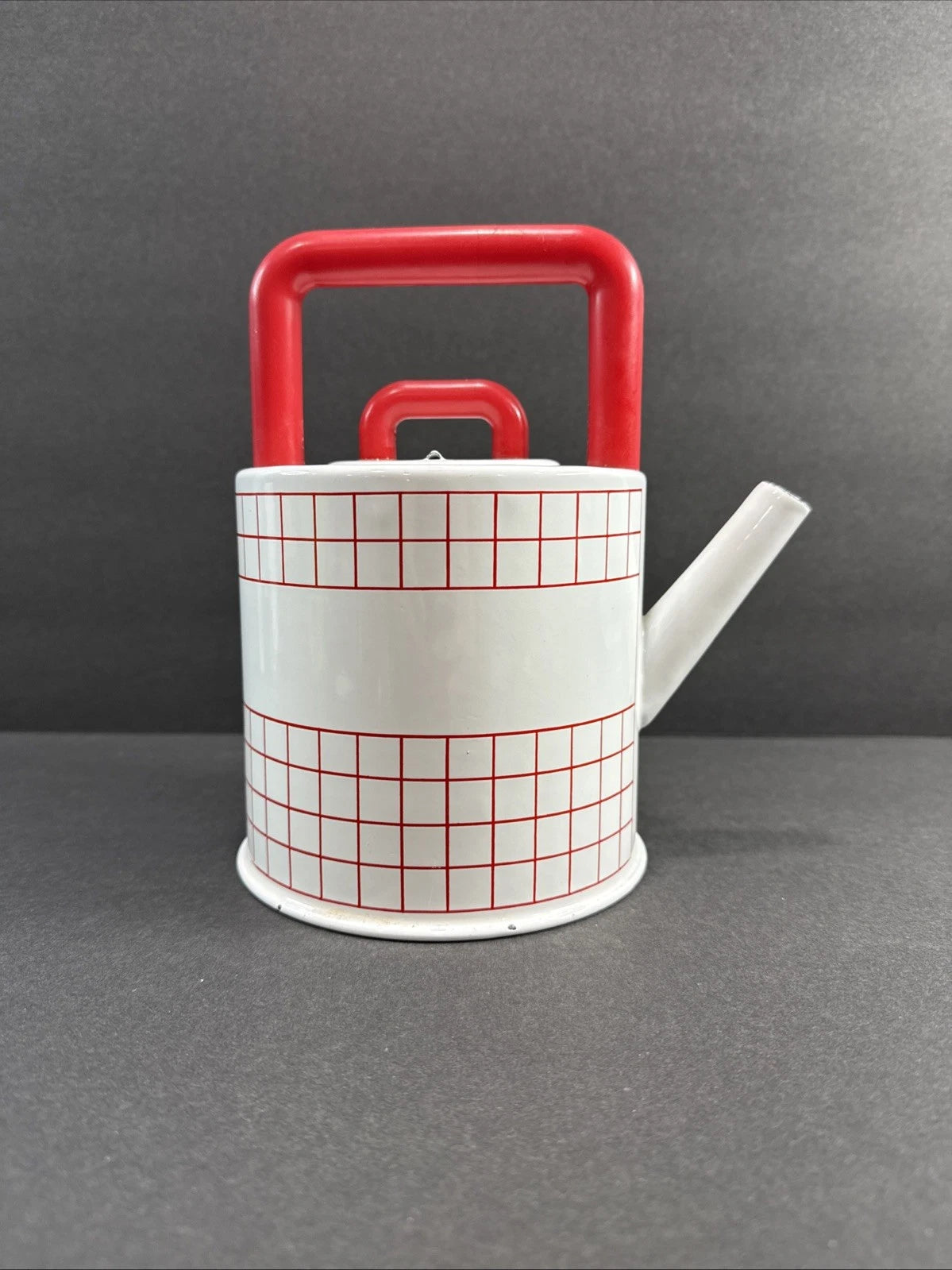 Vintage Kamenstein White Red Checker Enamel Tea Kettle Tea Pot MCM RARE | eBay