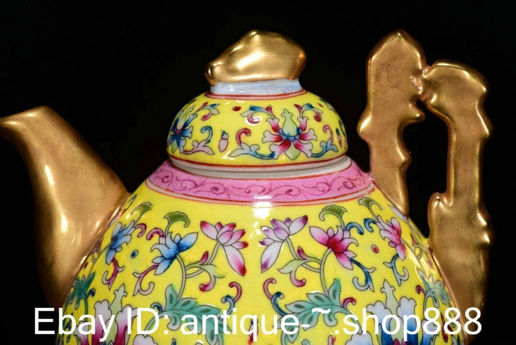 Top Enamel Colour Porcelain Lotus Flower Wine Teapot Flagon Cup Dish Full Set | eBay