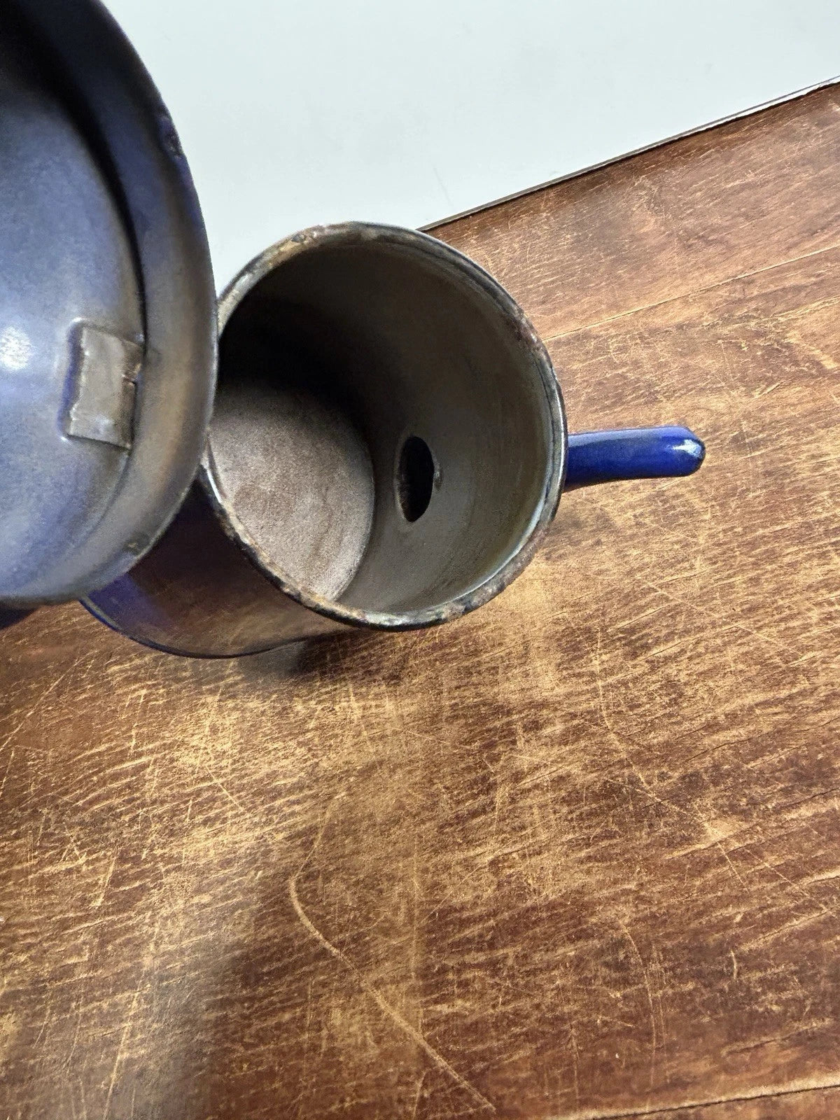 Vintage Cobalt Blue Enamel Teapot Kettle Coffee Early 20th Century 6.75"￼x 7" | eBay