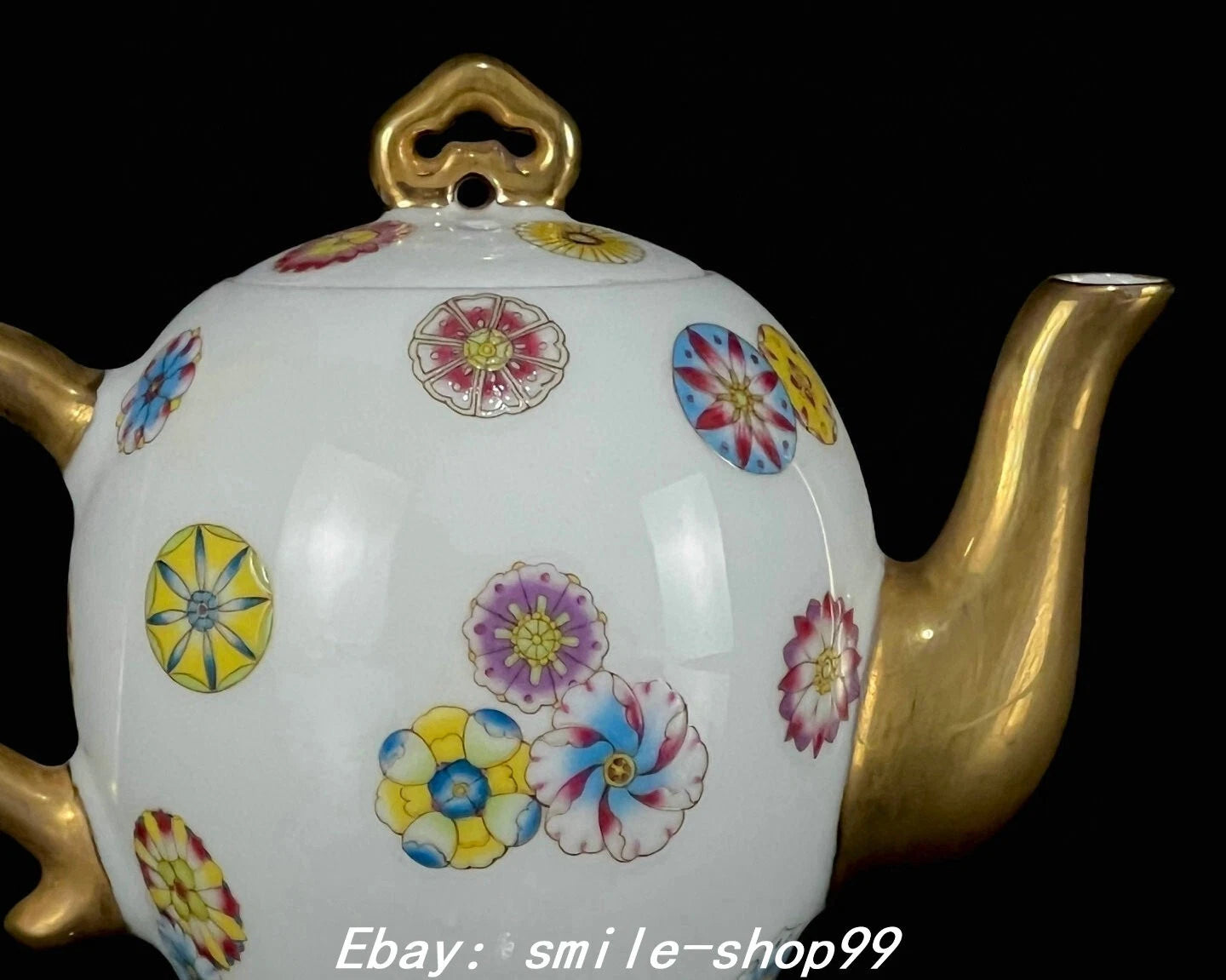 5.1" Yongzheng Enamel Colour Porcelain Gilt Flower Pattern Wine Tea Pot Flagon