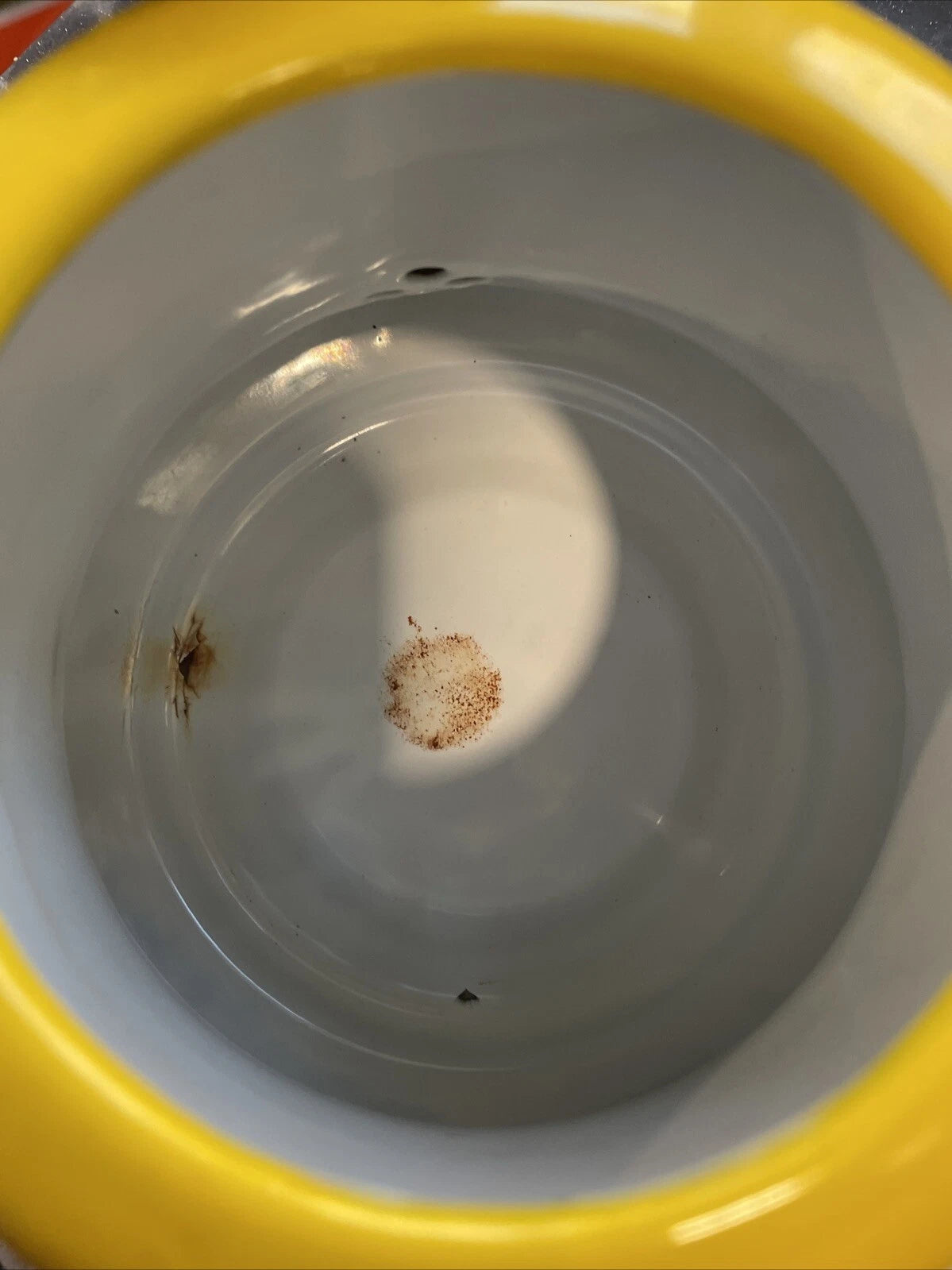 Vintage Enamelware Yellow With Black Trim Tea Pot Kettle Japan