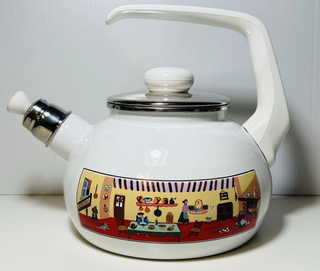Vintage Villeroy & Boch Naif Enamel Tea Pot German Kettle Gérard Laplau Rare