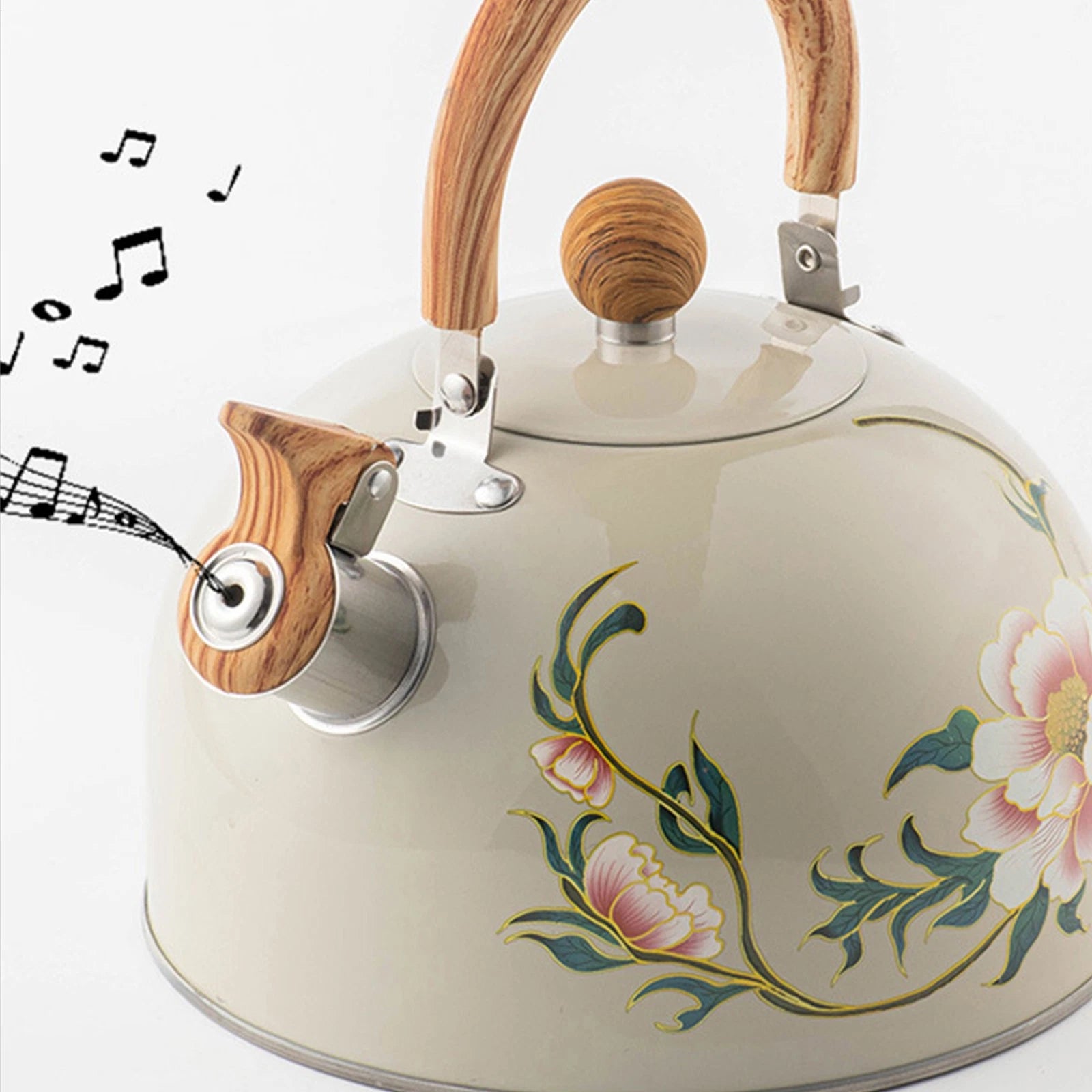 Floral Enamel Tea Kettle Vintage Teapot 3L Floral Teapot With Handle Tea Kettle