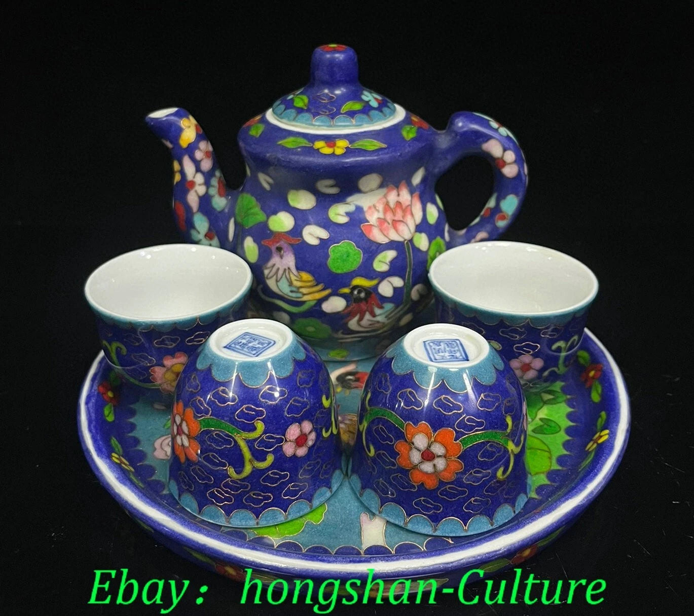 6.3'' Old Chenghua Enamel Colour Porcelain Chicken Animal Teapot Teakettle Set