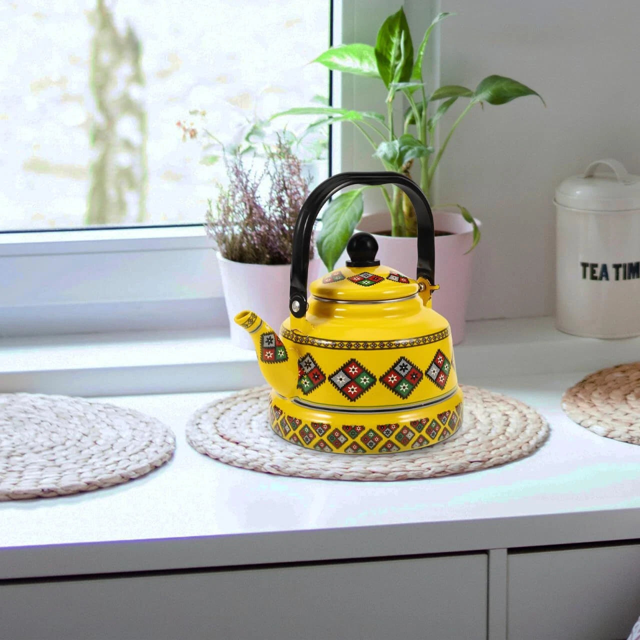 1.7L Retro Enamel Tea Kettle - 8.25" Stovetop Pot with Chinese Floral Design ... | eBay