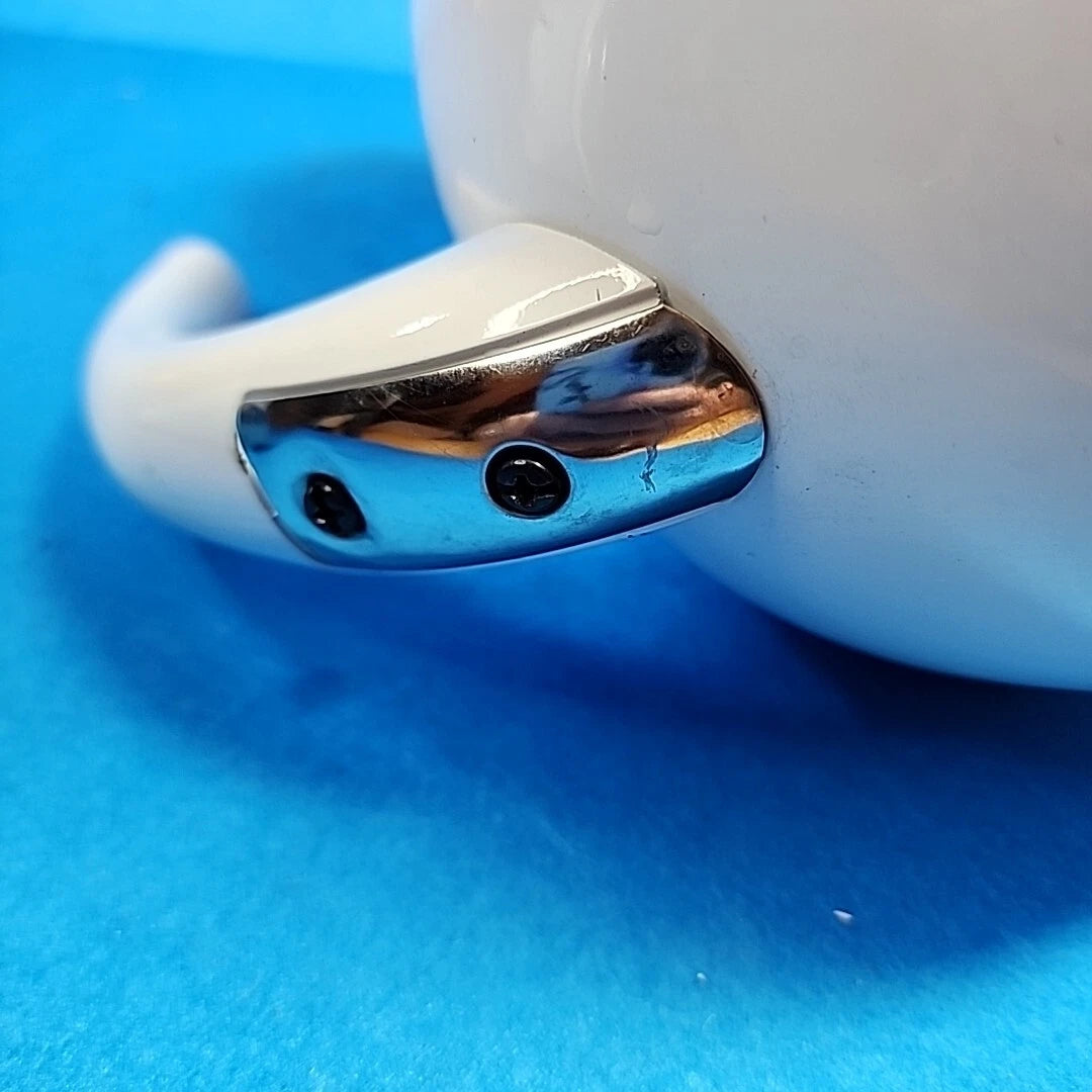 Vtg Enamelware Teapot Cat Mouse Whistling Tea Kettle White Tail Handle Enamel | eBay