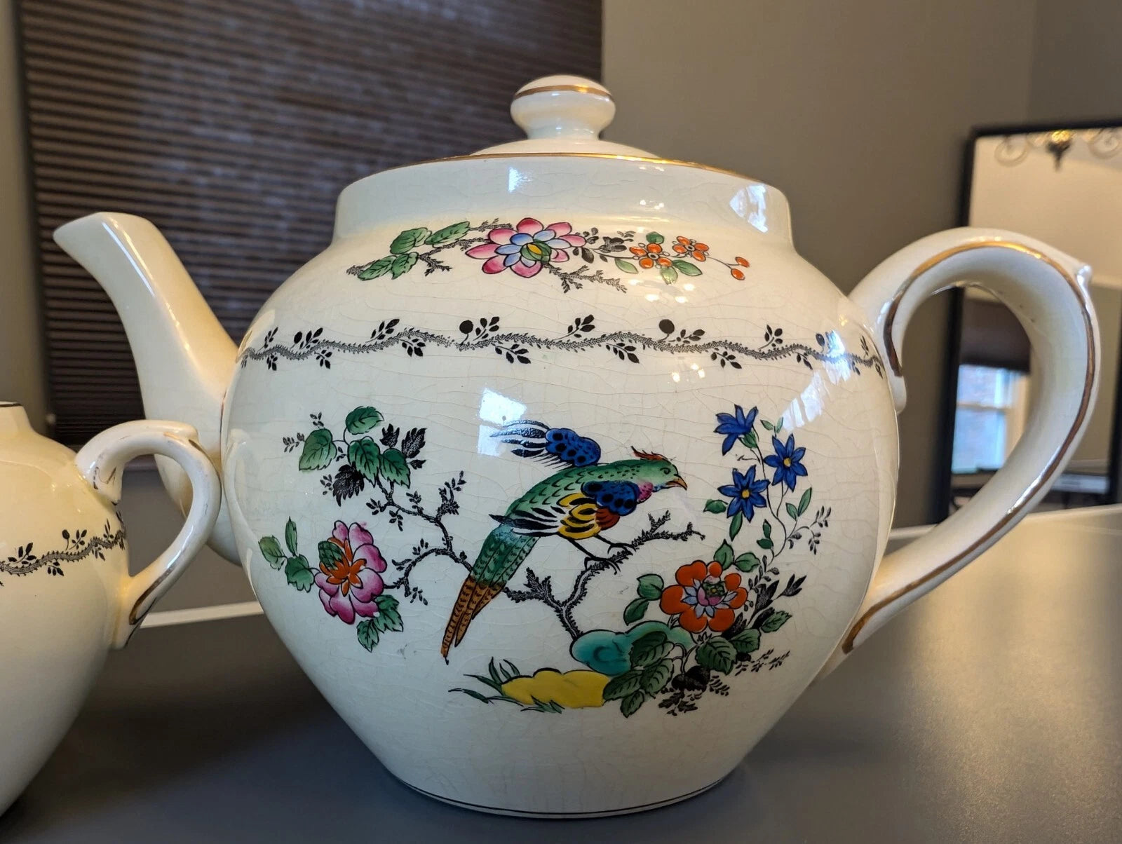 Vintage England Adderley Ware China - Enamel Oriental Tea Set - Teapot Sugar | eBay