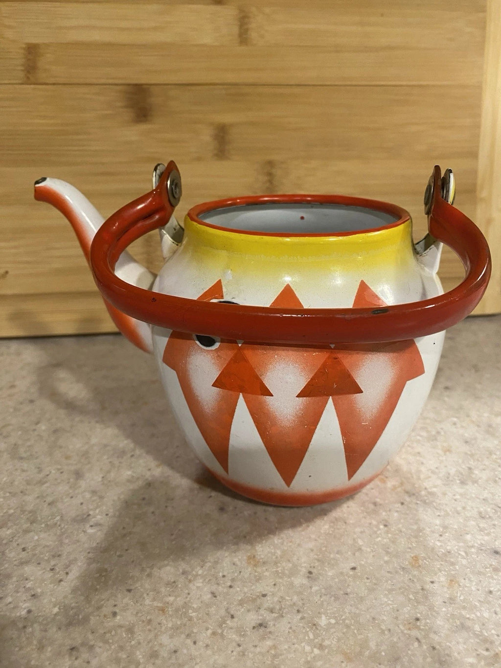 Vintage Enamel Teapot EMO CELJE YUGOSLAVIA