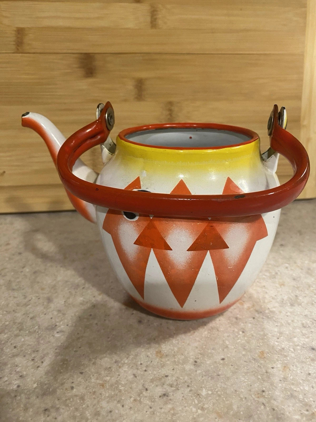 Vintage Enamel Teapot EMO CELJE YUGOSLAVIA