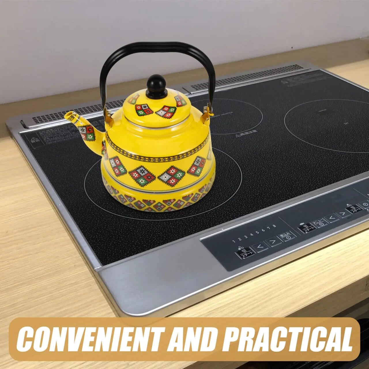 1.7L Retro Enamel Tea Kettle - 8.25" Stovetop Pot with Chinese Floral Design ... | eBay