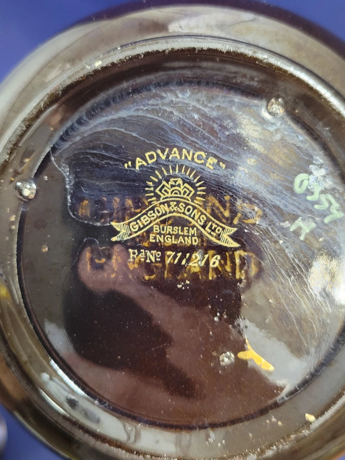 Vintage Gibson & Sons Advance Teapot w/ Lid Black Gold Enamel Burslem England | eBay