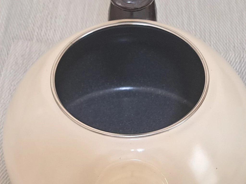 Vtg Pfaltzgraff Tea Rose Pink Floral Metal Enamel Tea Kettle Teapot