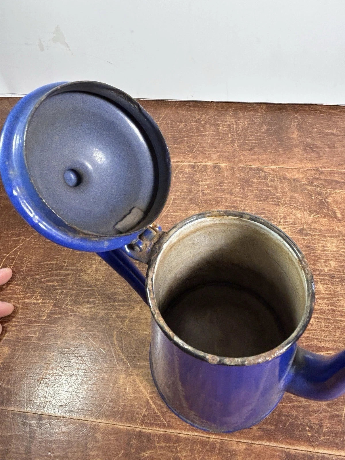 Vintage Cobalt Blue Enamel Teapot Kettle Coffee Early 20th Century 6.75"￼x 7" | eBay