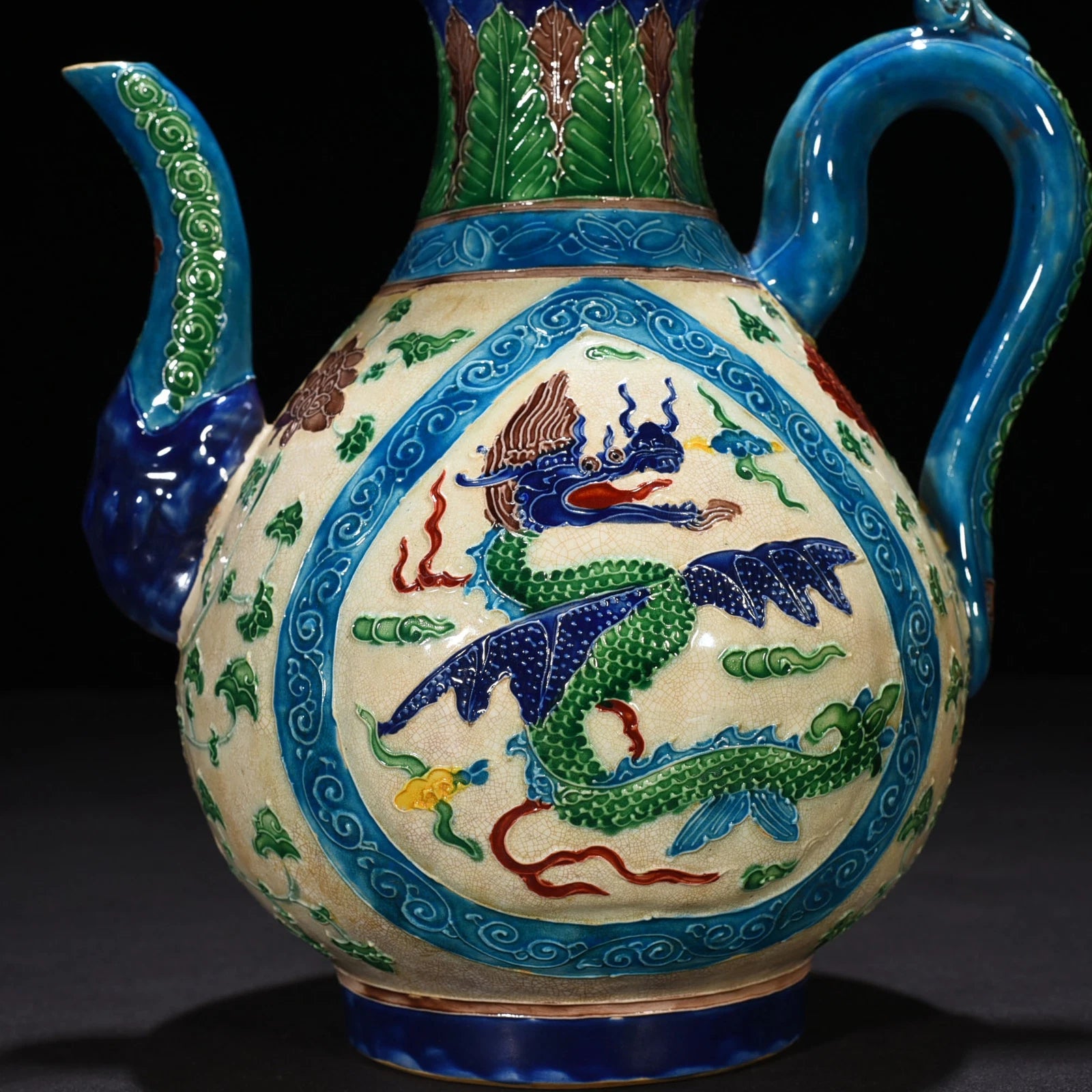 10.2" Old Porcelain Ming dynasty yongle mark colour enamels dragon flower Teapot | eBay