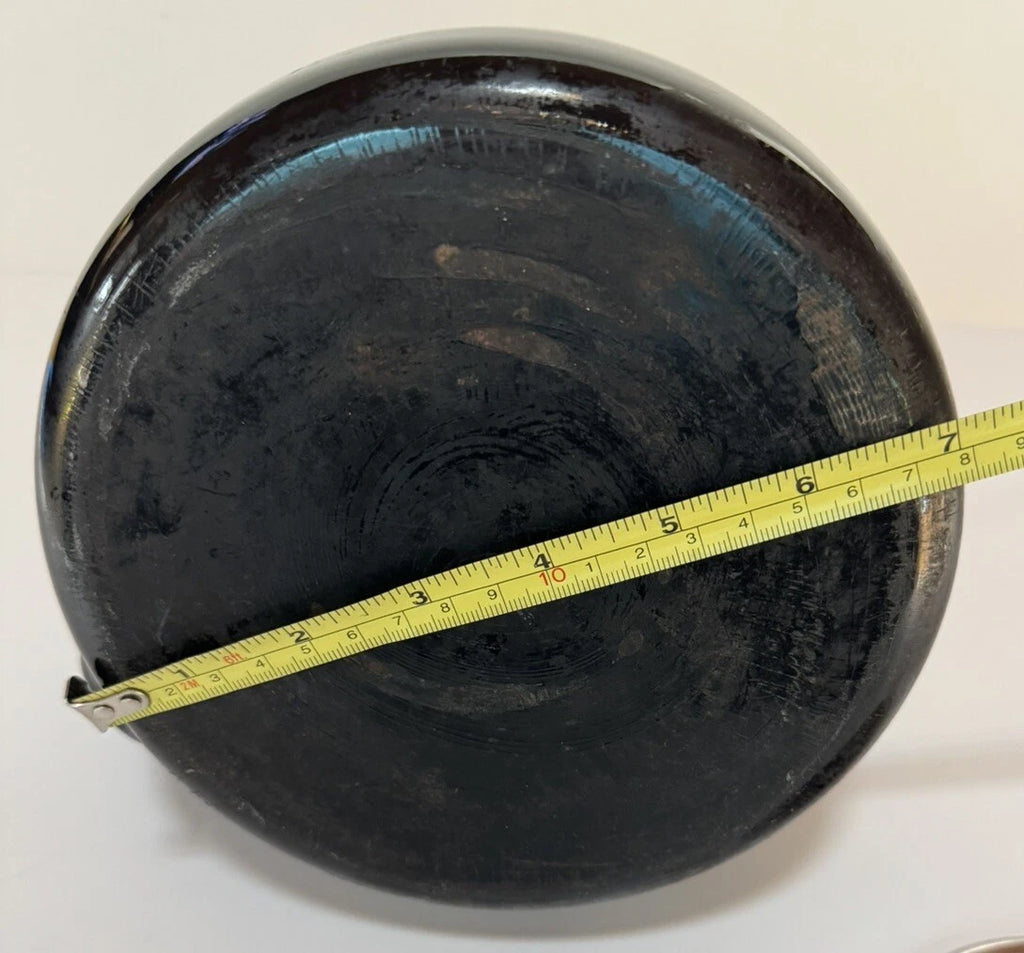 Vintage Black Enamel Teapot Tea Kettle with Lid Wood Handle & Knob MCM | eBay