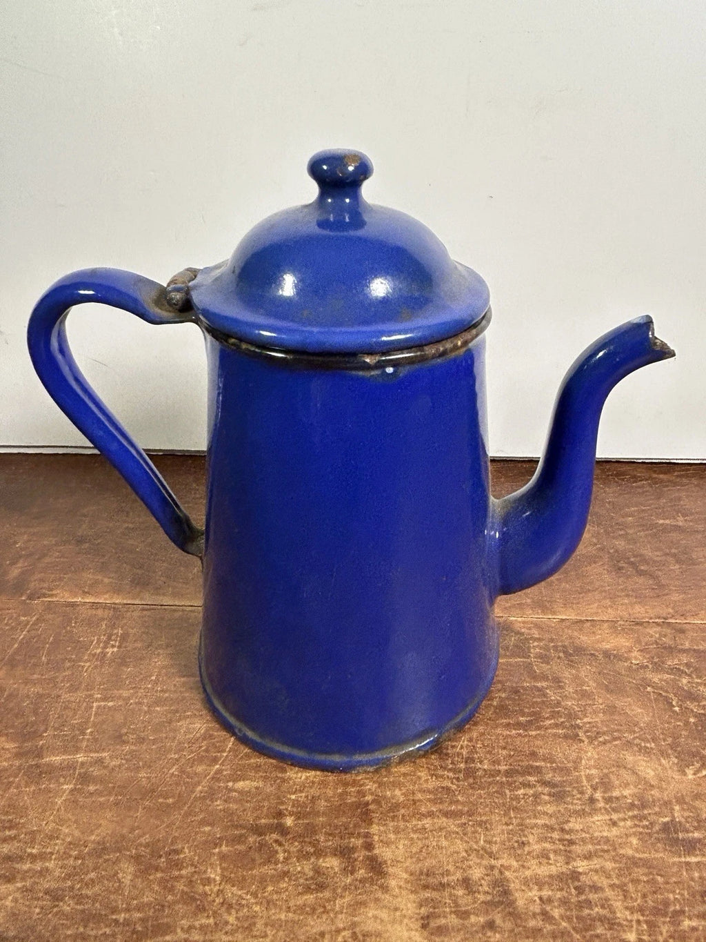 Vintage Cobalt Blue Enamel Teapot Kettle Coffee Early 20th Century 6.75"￼x 7" | eBay