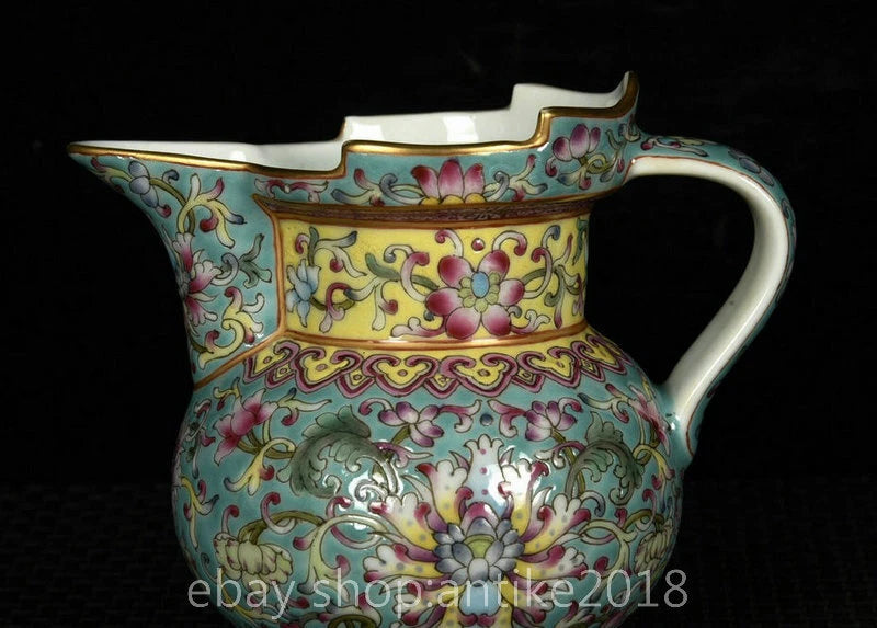 4.8" Old Chinese Yongzheng Marked Colour Enamel Porcelain Flower Mock Teapot Pot | eBay
