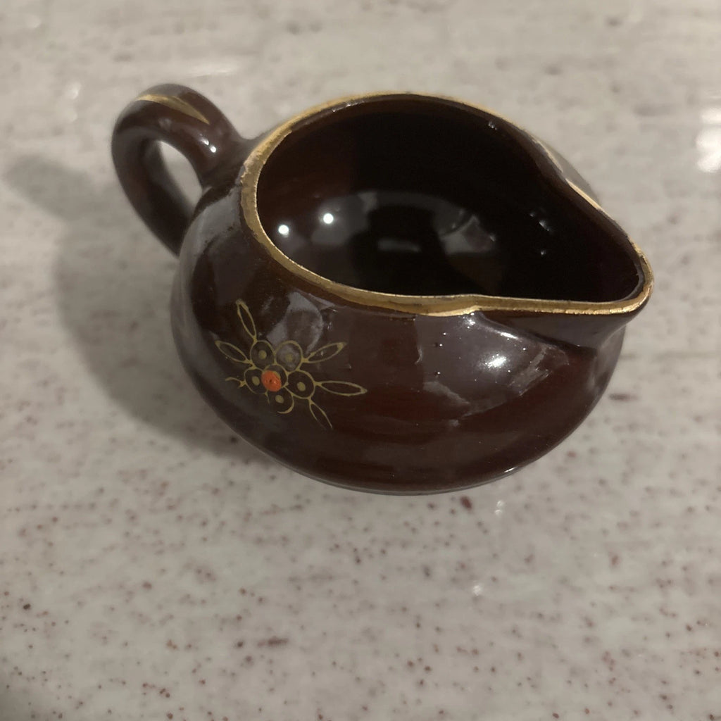 Vintage Japanese Creamer & Teapot Enamel Hand Painted