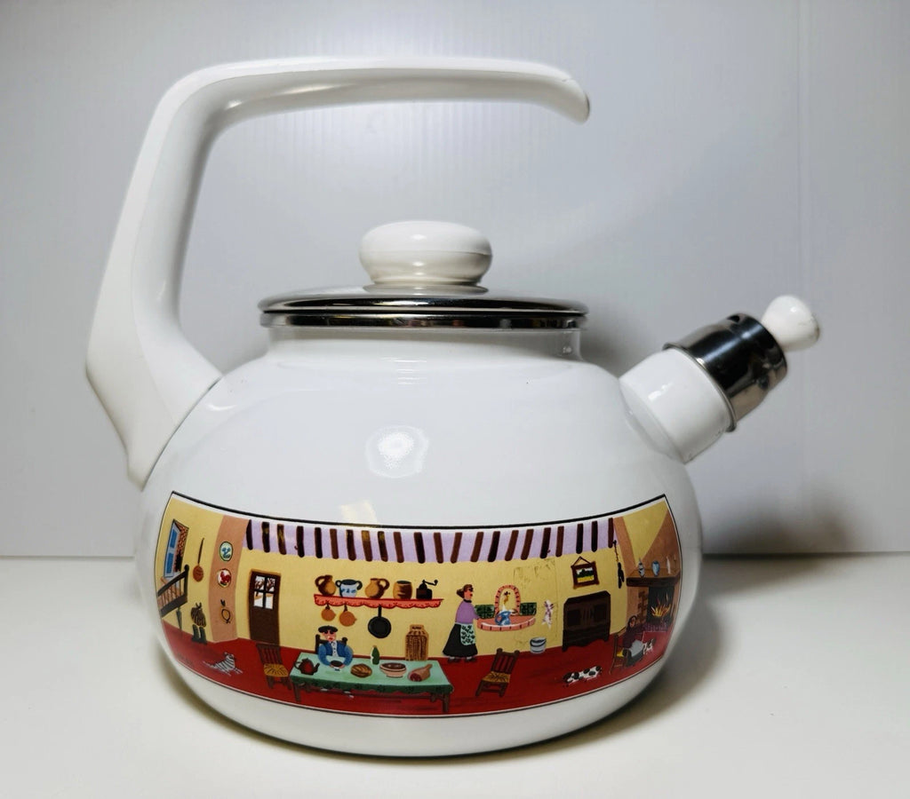 Vintage Villeroy & Boch Naif Enamel Tea Pot German Kettle Gérard Laplau Rare