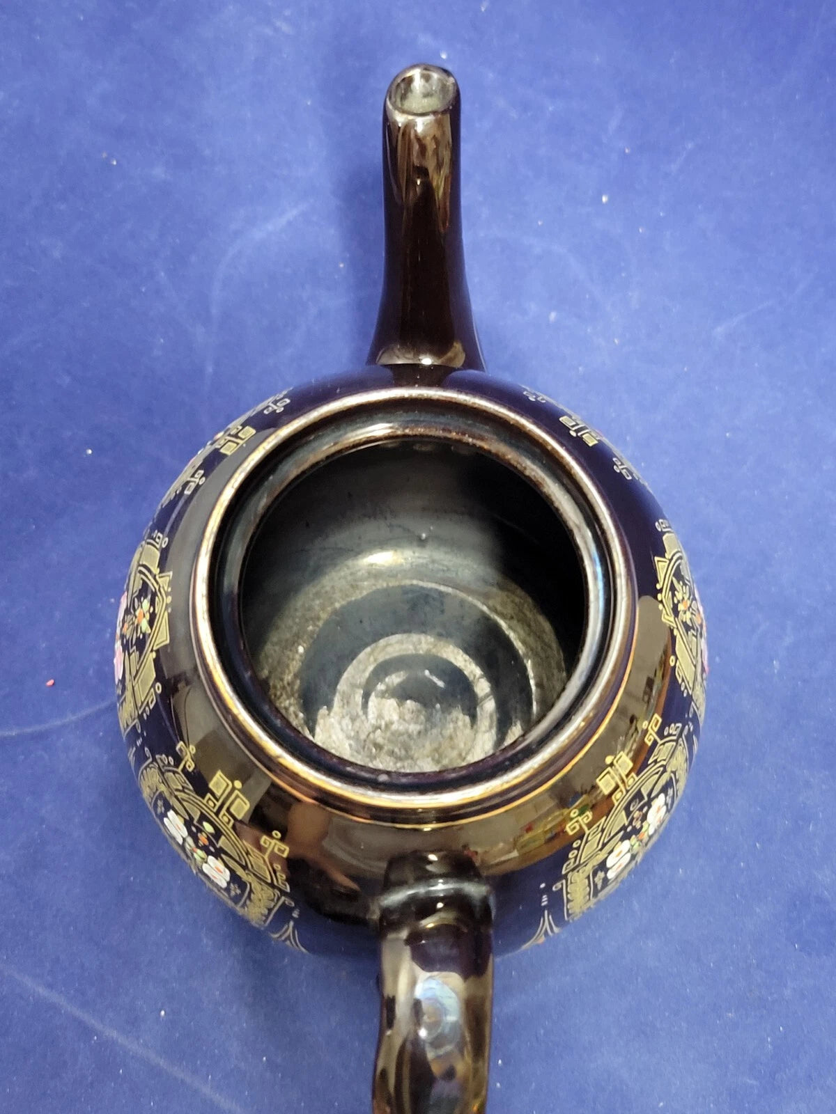 Vintage Gibson & Sons Advance Teapot w/ Lid Black Gold Enamel Burslem England | eBay