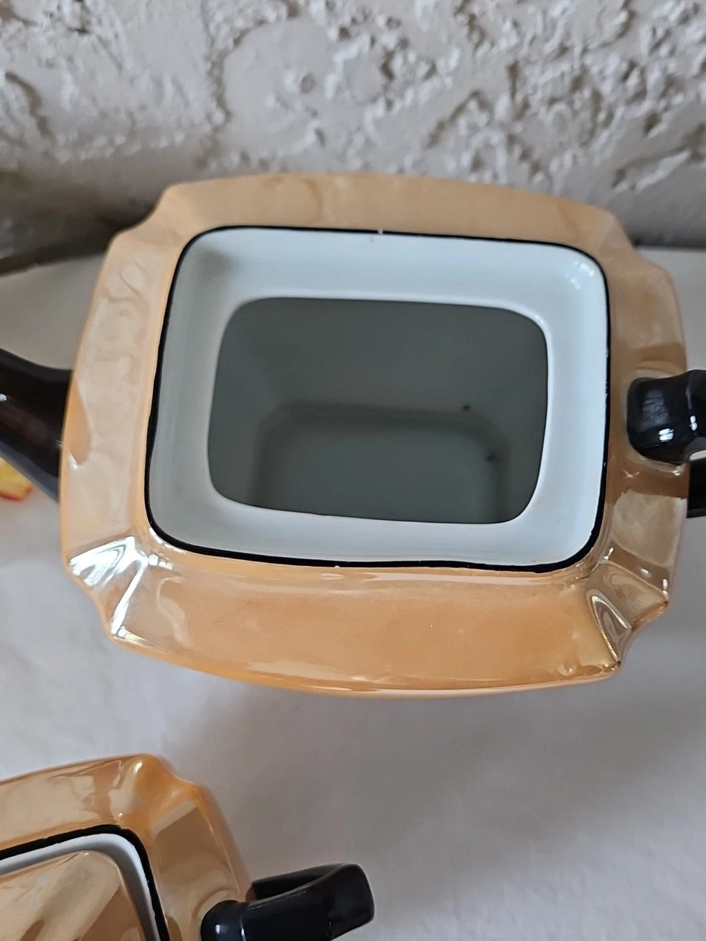 Vintage G E Germany Teapot Creamer Sugar Bowl Serving Set Lustreware READ