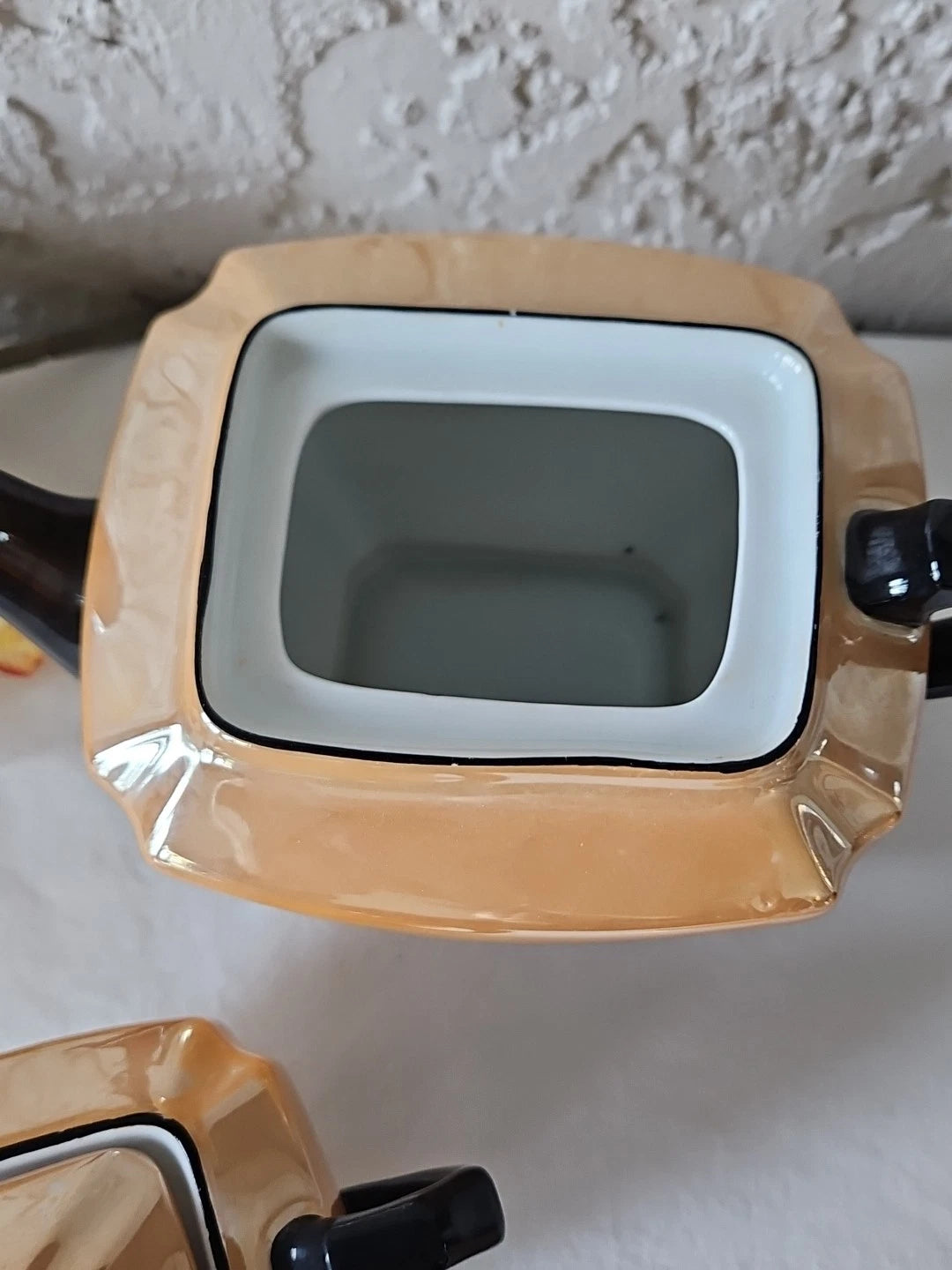 Vintage G E Germany Teapot Creamer Sugar Bowl Serving Set Lustreware READ