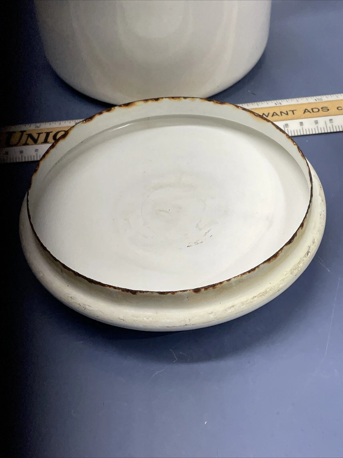 Vintage Enamel Wood Handle Tea Pot/Tea Kettle in White with Black | eBay