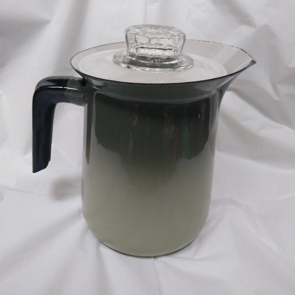 Vintage Enamelware Avocado Green Teapot
