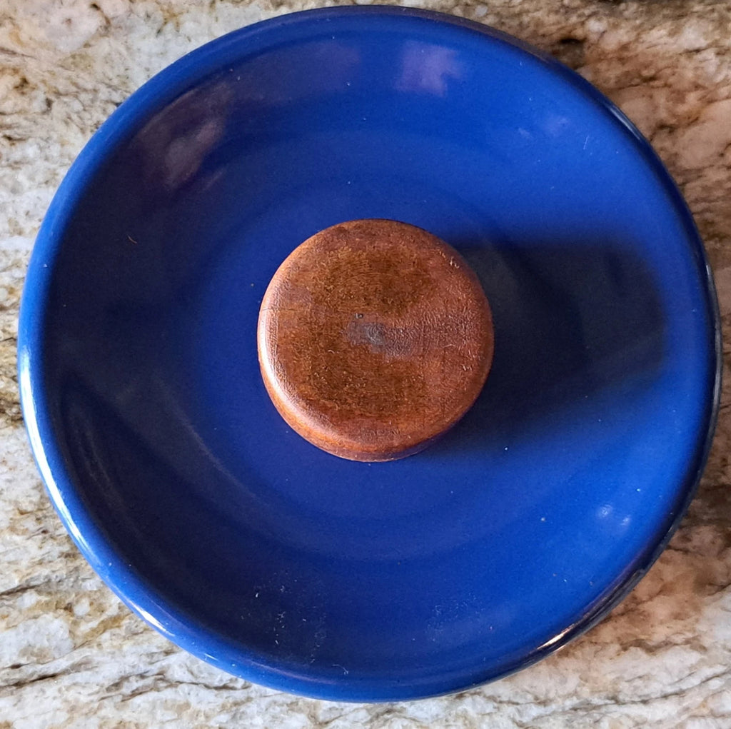 Vintage MCM Retro BLUE Enamelware 5” Tea Kettle Pot Bent Wood Handle | eBay