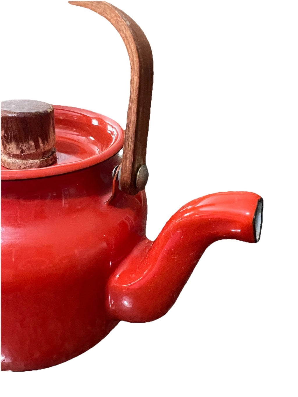 VTG Mid Century Japanese Enamel Ware Mini Teapot Kettle~Very Nice!