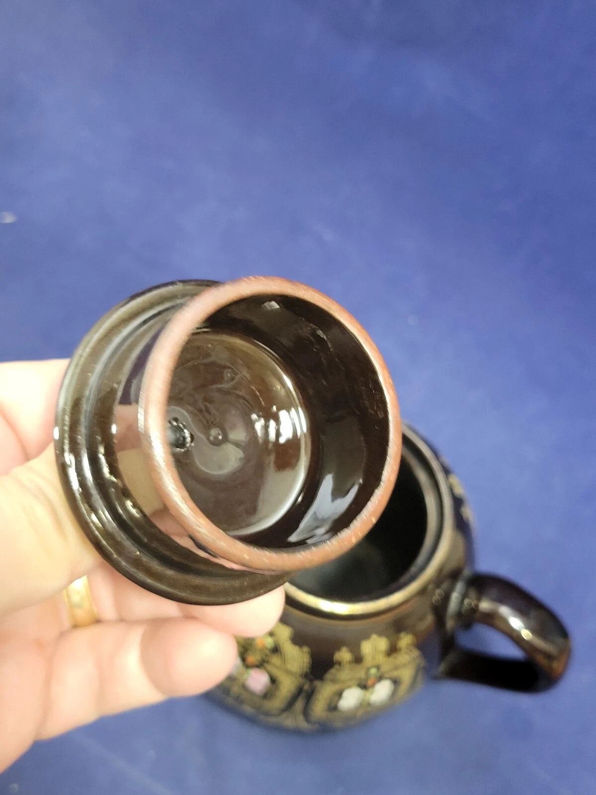 Vintage Gibson & Sons Advance Teapot w/ Lid Black Gold Enamel Burslem England | eBay