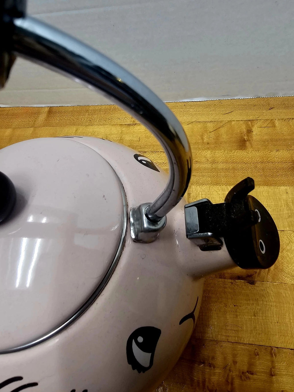 Vtg Kamenstein Pig Teapot Pink Enamel W/ TAIL Anamorphic Cute Whimsy Collectibl