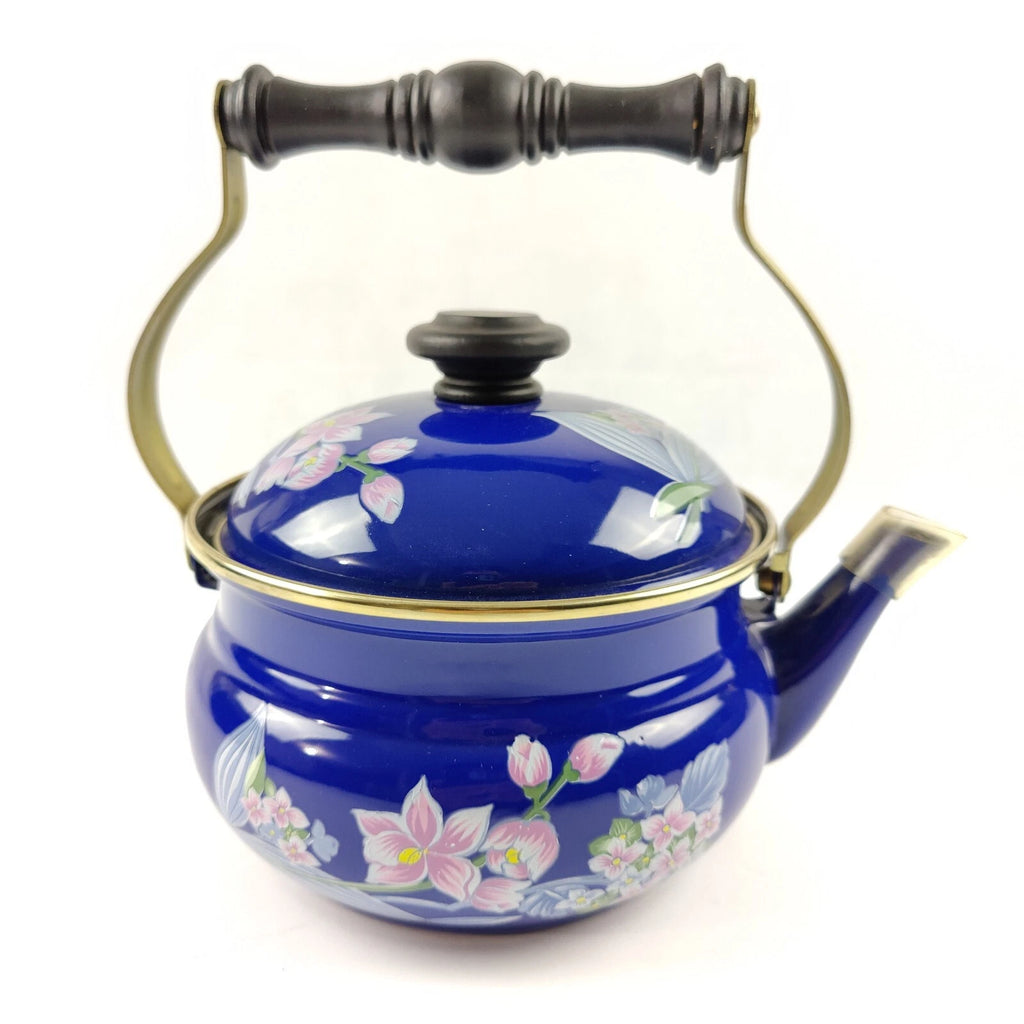VGC Gailstyn-Sutton Jardine Collection Porcelain Enamel Tea Pot Kettle Blue 1985 | eBay