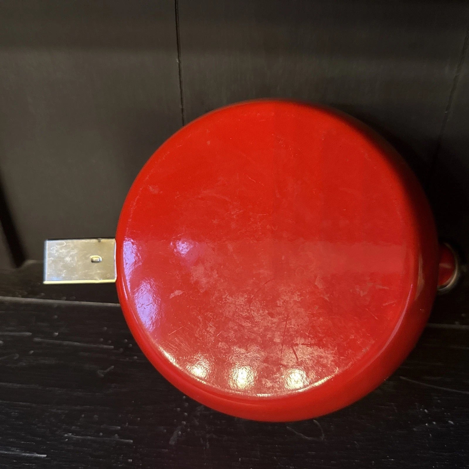 Vintage Red Enamel Tea Kettle Copco Tea Pot Black Handle MCM