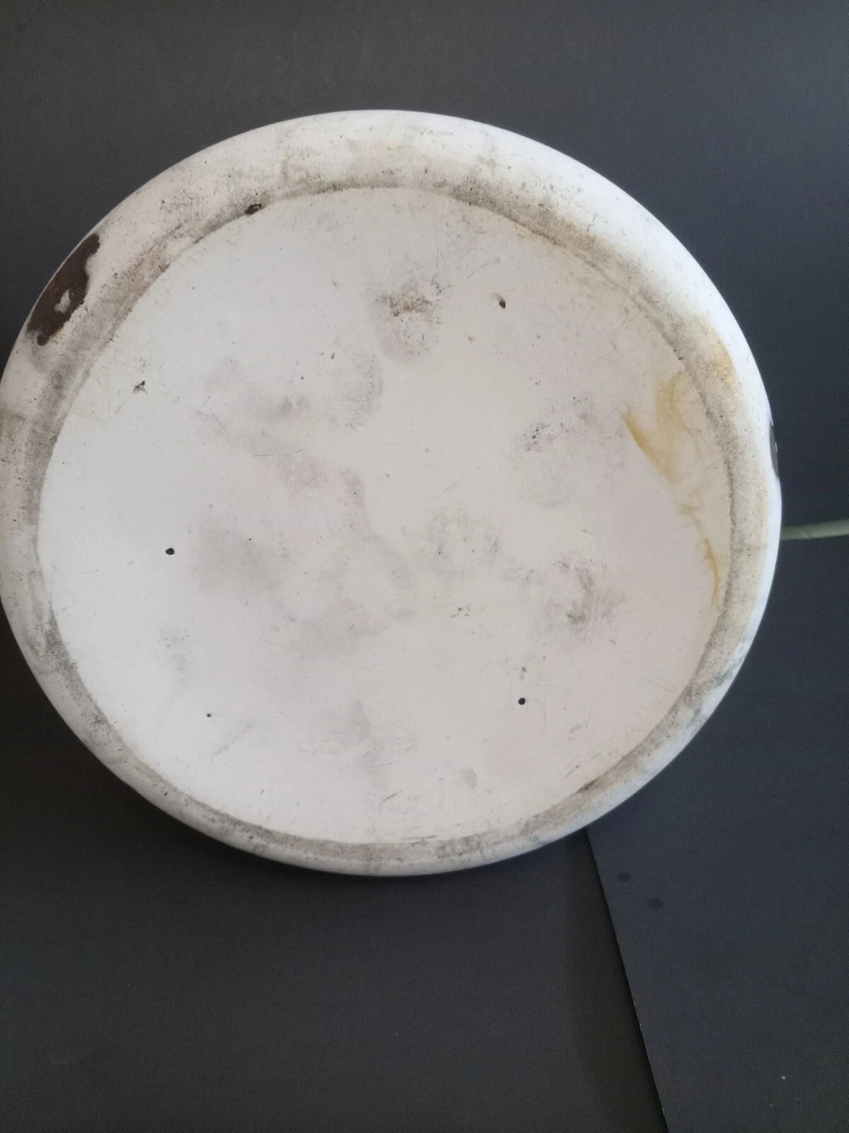 Vintage White Enamelware Tea Kettle Teapot/ Black Trim