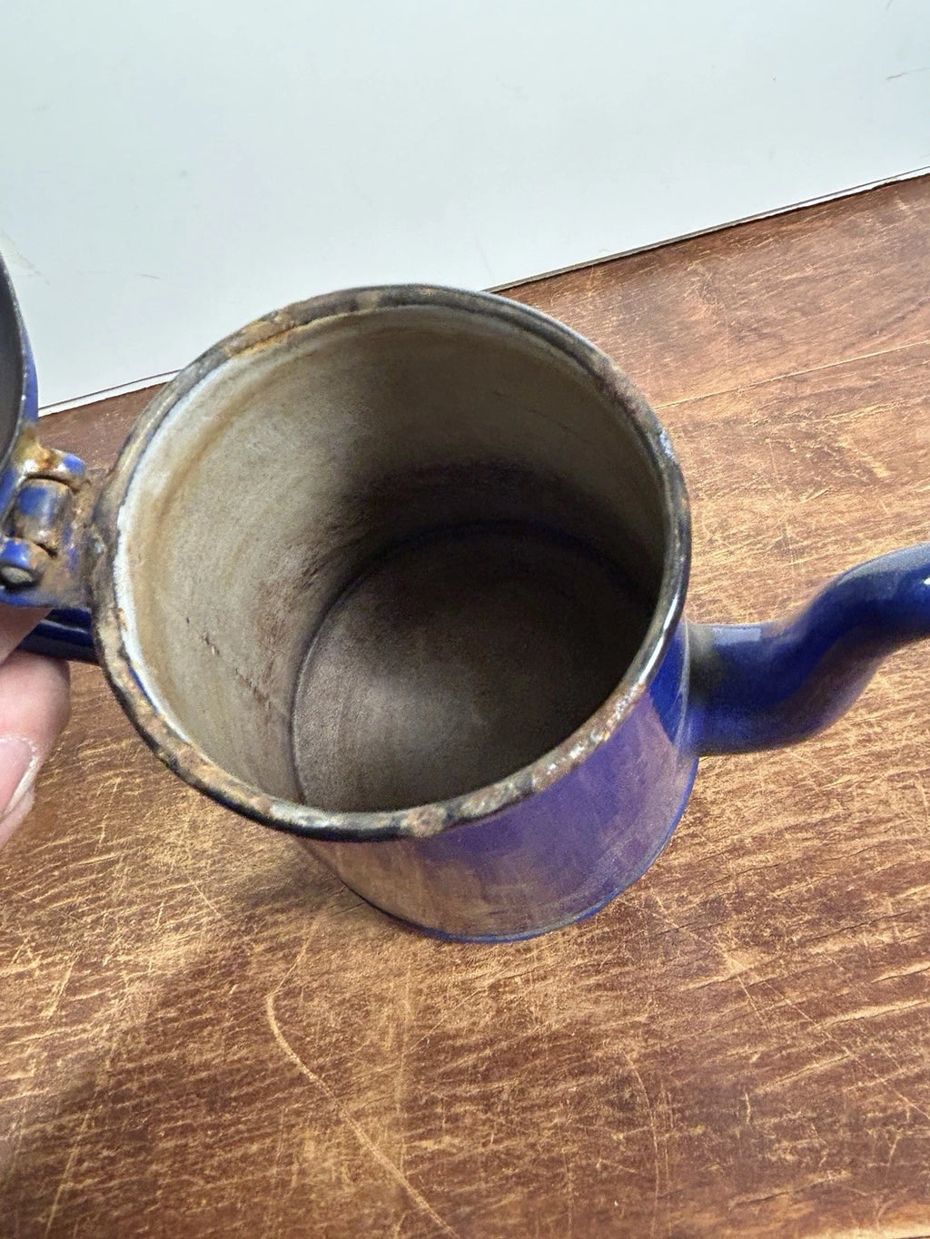 Vintage Cobalt Blue Enamel Teapot Kettle Coffee Early 20th Century 6.75"￼x 7" | eBay