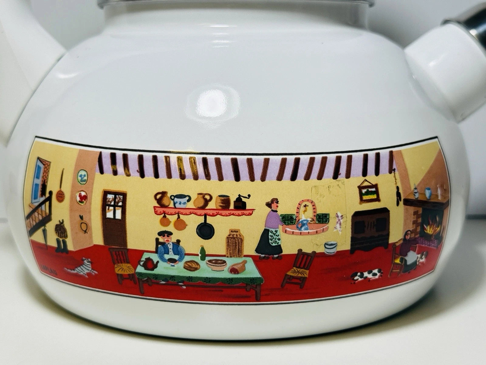 Vintage Villeroy & Boch Naif Enamel Tea Pot German Kettle Gérard Laplau Rare